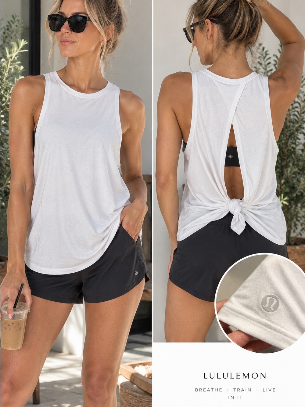 lululemon athletica White Twist-Back Tank